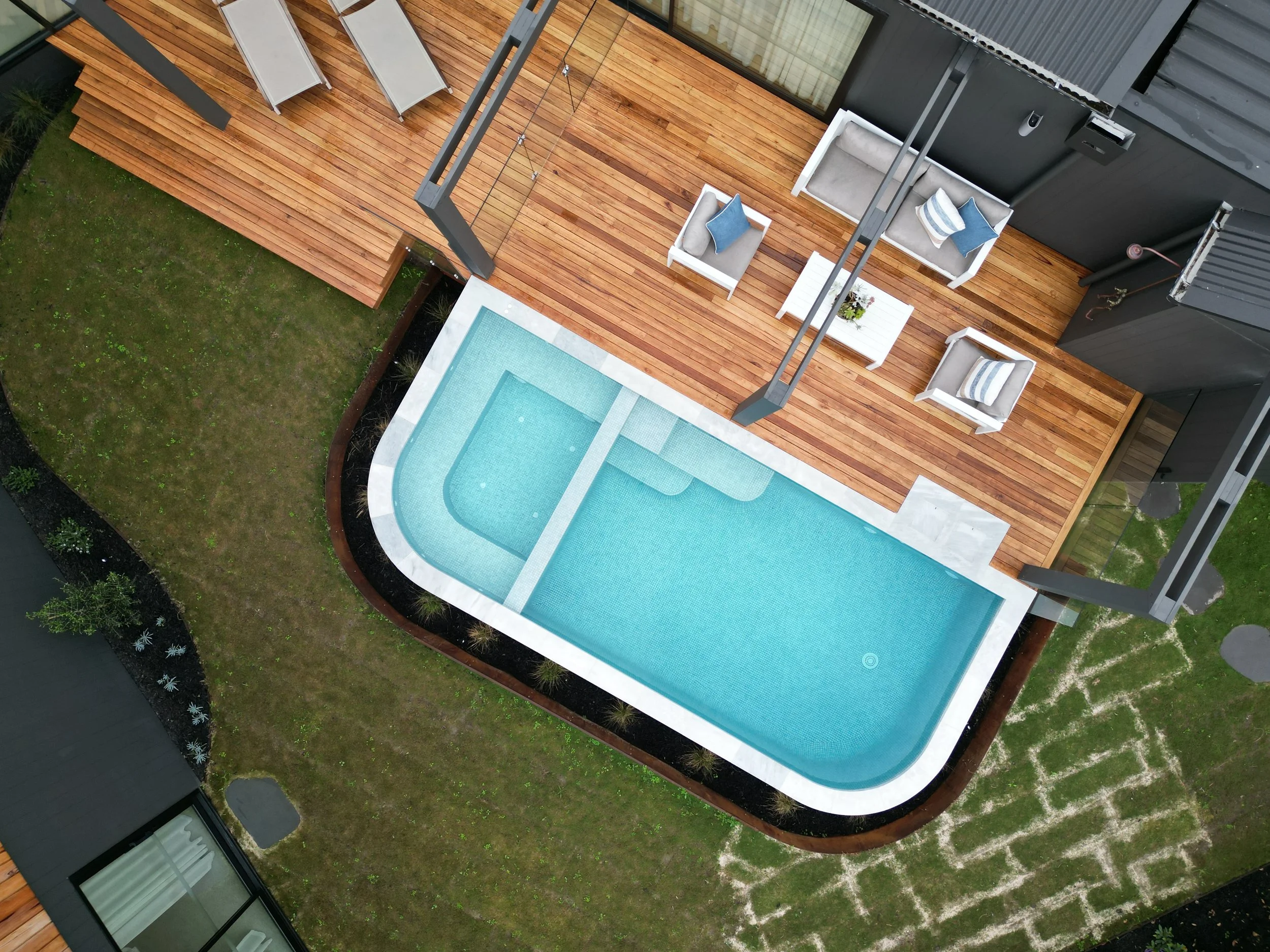 Aerial view of pool project